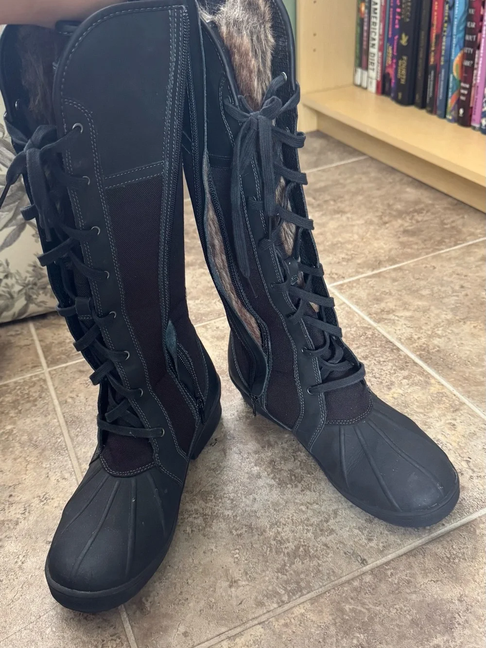 Women’s Clarks Knee High Faux Fur Lined Winter Snow Boots